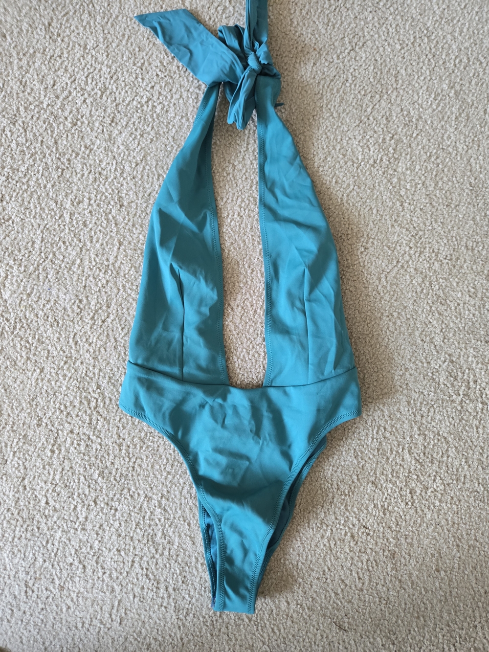 Revolve, Kendall + Kylir Teal Halter One-Piece Swimsuit